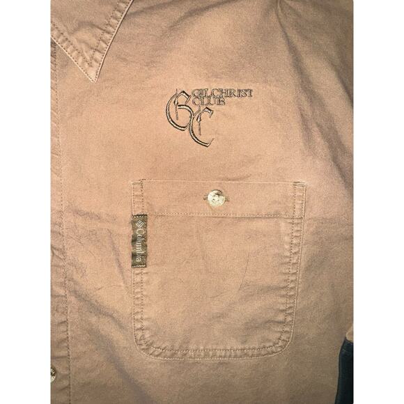 Columbia Gilchrist Club Hunting Shirt XL Tan Black Cotton Quilted Shoulder Patch - Picture 4 of 12